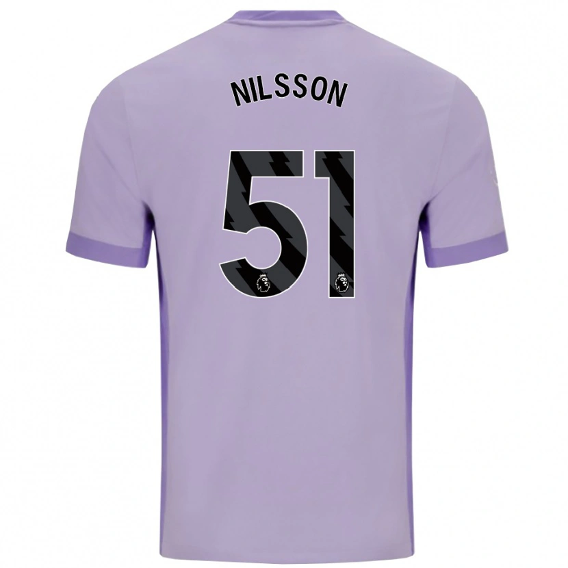 Danxen Hombre Camiseta Casper Nilsson #51 Morado Taro Blanco 2ª Equipación 2025/26 La Camisa México