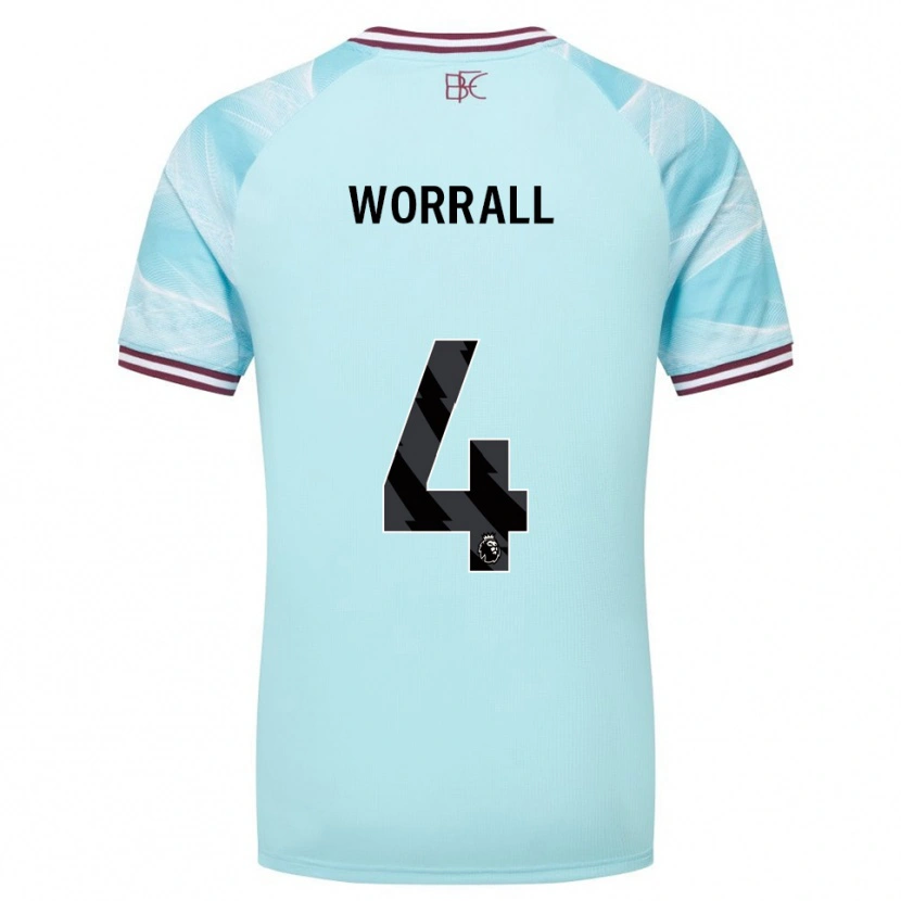 Danxen Hombre Camiseta Joe Worrall #4 Celeste Borgoña 2ª Equipación 2025/26 La Camisa México