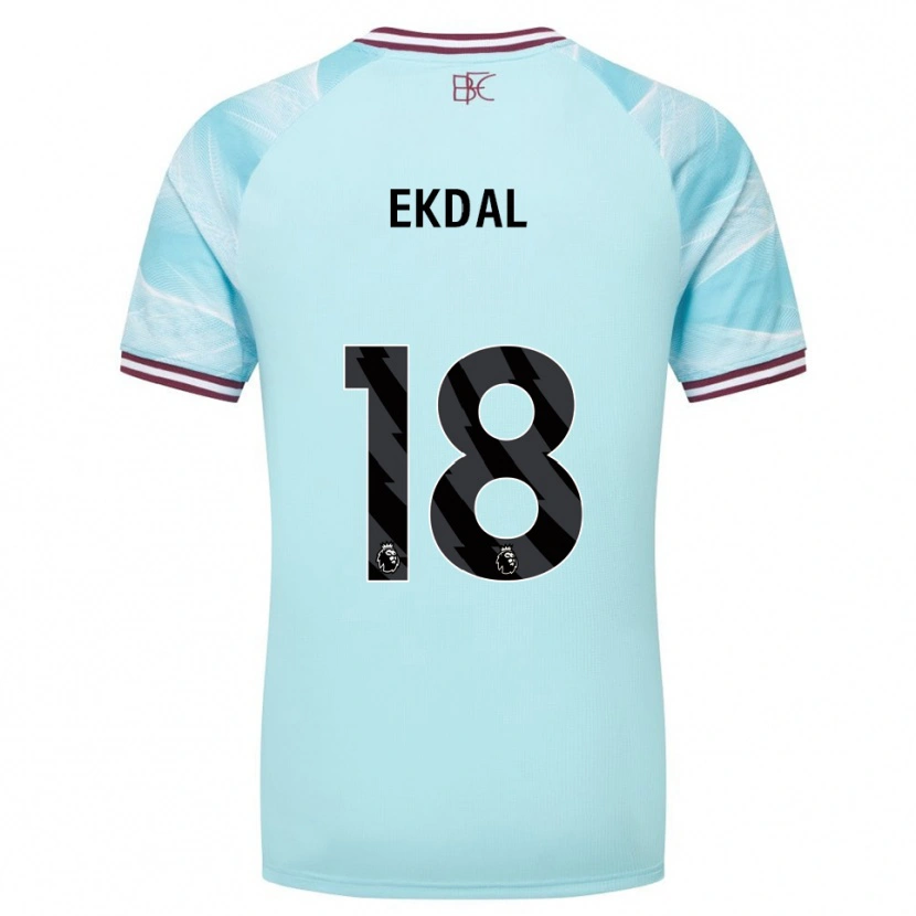 Danxen Hombre Camiseta Hjalmar Ekdal #18 Celeste Borgoña 2ª Equipación 2025/26 La Camisa México