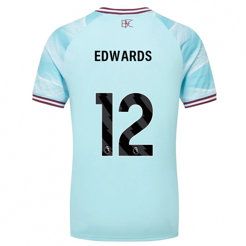 Danxen Hombre Camiseta Connor Edwards #12 Celeste Borgoña 2ª Equipación 2025/26 La Camisa México