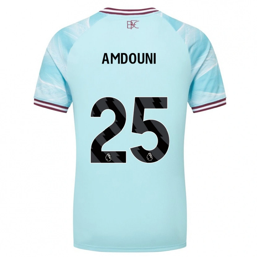 Danxen Hombre Camiseta Zeki Amdouni #25 Celeste Borgoña 2ª Equipación 2025/26 La Camisa México