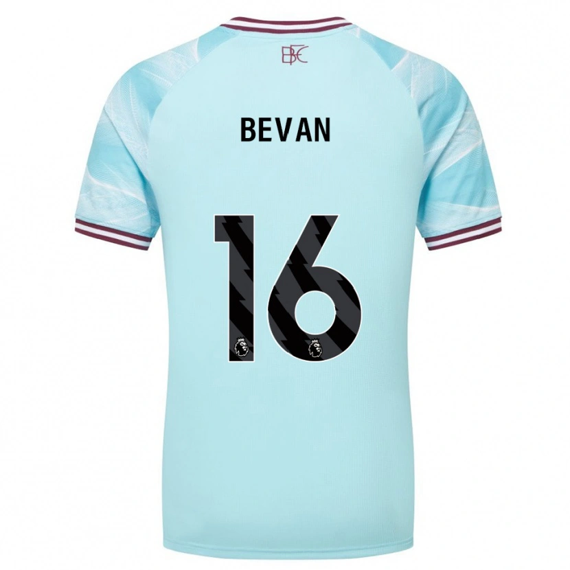 Danxen Hombre Camiseta Joe Bevan #16 Celeste Borgoña 2ª Equipación 2025/26 La Camisa México