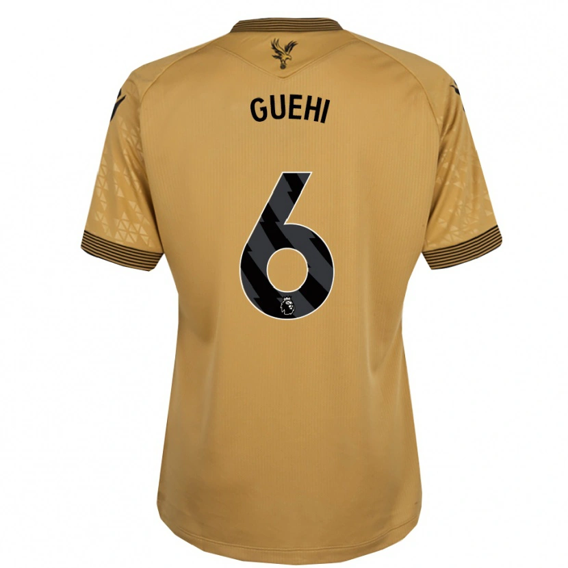 Danxen Hombre Camiseta Marc Guéhi #6 Oro Negro 2ª Equipación 2025/26 La Camisa México