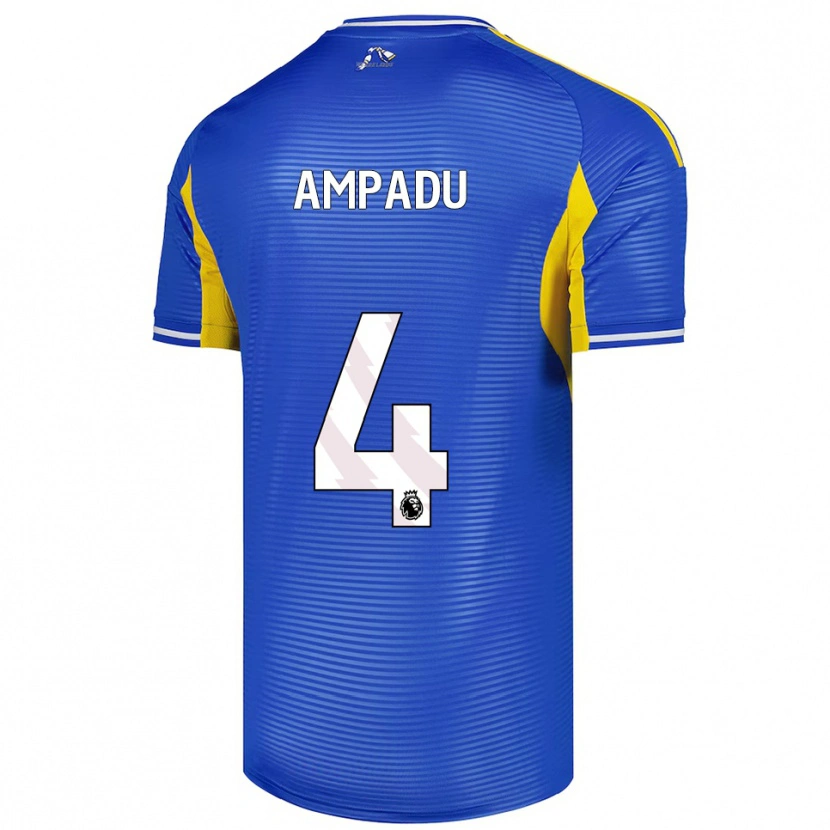 Danxen Hombre Camiseta Ethan Ampadu #4 Azul Amarillo 2ª Equipación 2025/26 La Camisa México