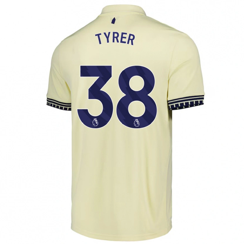 Danxen Hombre Camiseta Harry Tyrer #38 Blanco Roto Negro 2ª Equipación 2025/26 La Camisa México