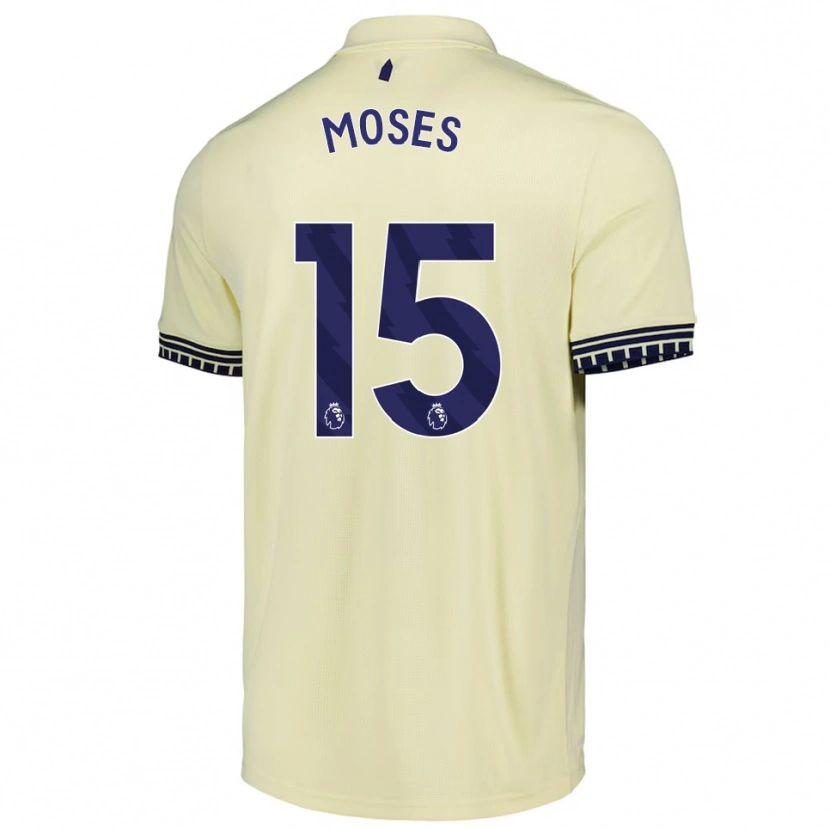 Danxen Hombre Camiseta Amari Moses #15 Blanco Roto Negro 2ª Equipación 2025/26 La Camisa México