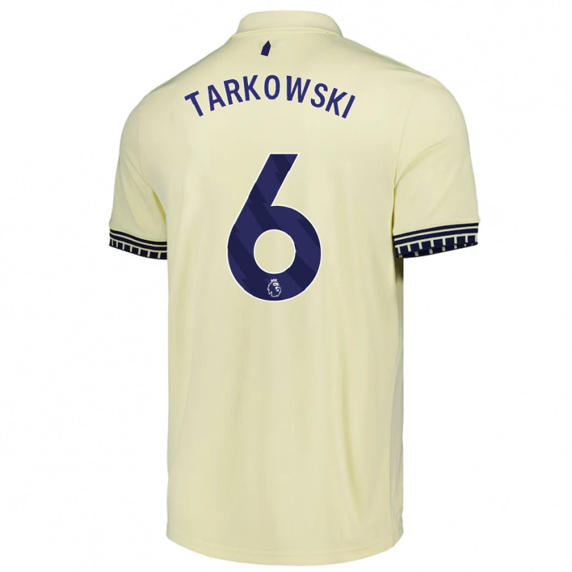 Danxen Hombre Camiseta James Tarkowski #6 Blanco Roto Negro 2ª Equipación 2025/26 La Camisa México