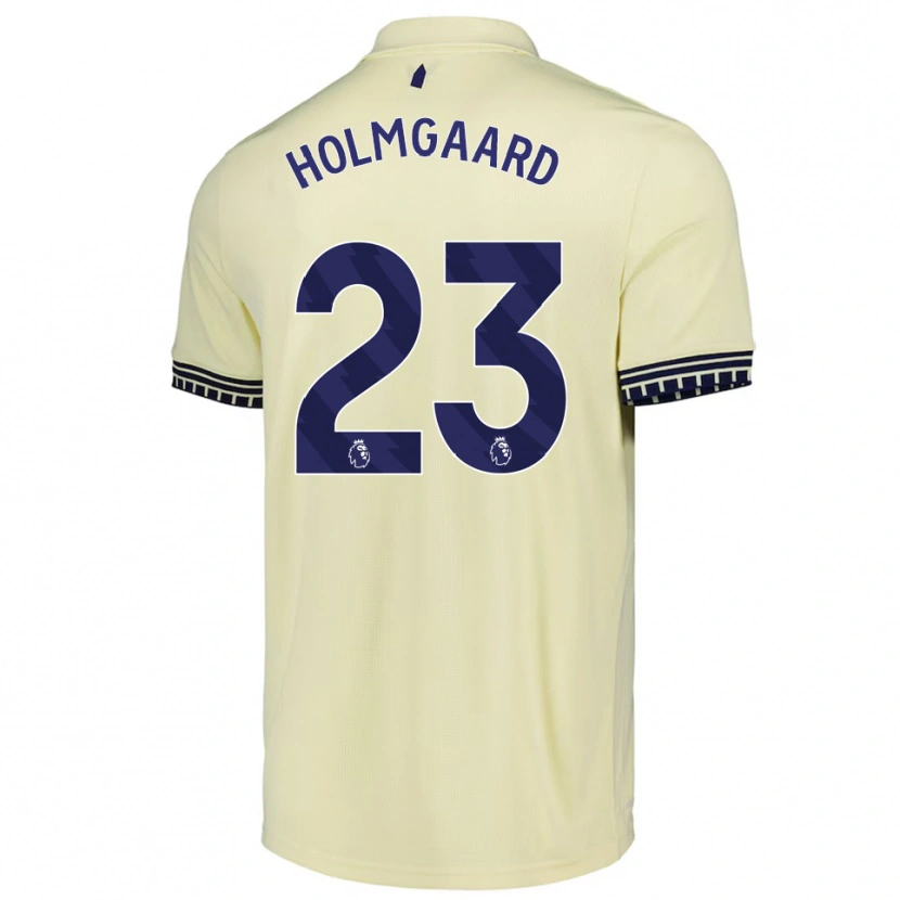 Danxen Hombre Camiseta Sara Holmgaard #23 Blanco Roto Negro 2ª Equipación 2025/26 La Camisa México