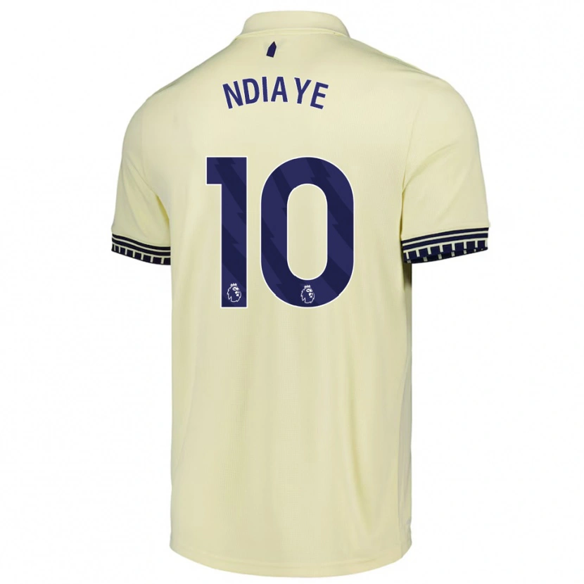 Danxen Hombre Camiseta Iliman Ndiaye #10 Blanco Roto Negro 2ª Equipación 2025/26 La Camisa México