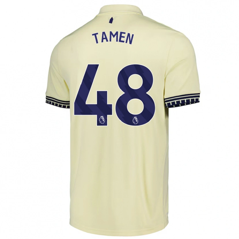 Danxen Hombre Camiseta William Tamen #48 Blanco Roto Negro 2ª Equipación 2025/26 La Camisa México