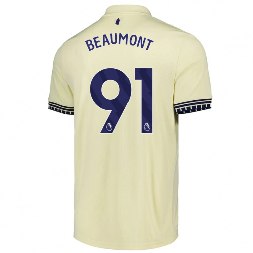 Danxen Hombre Camiseta Jacob Beaumont-Clark #91 Blanco Roto Negro 2ª Equipación 2025/26 La Camisa México