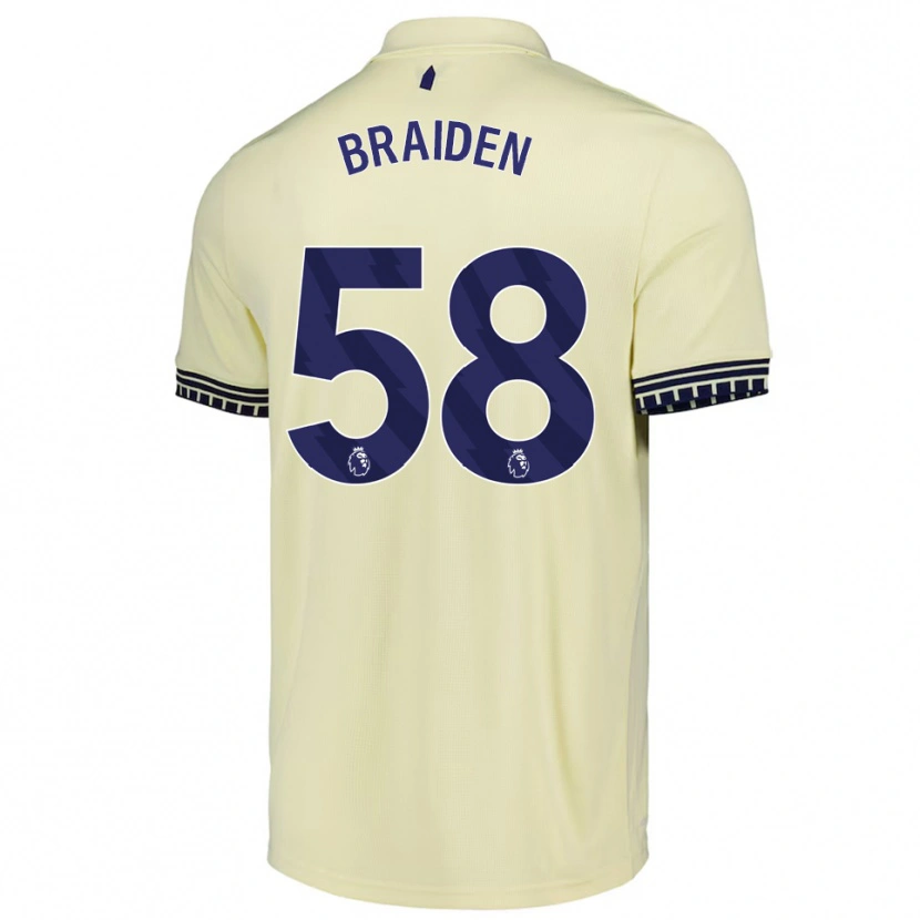 Danxen Hombre Camiseta Braiden Graham #58 Blanco Roto Negro 2ª Equipación 2025/26 La Camisa México