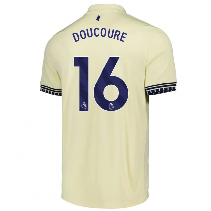 Danxen Hombre Camiseta Abdoulaye Doucoure #16 Blanco Roto Negro 2ª Equipación 2025/26 La Camisa México