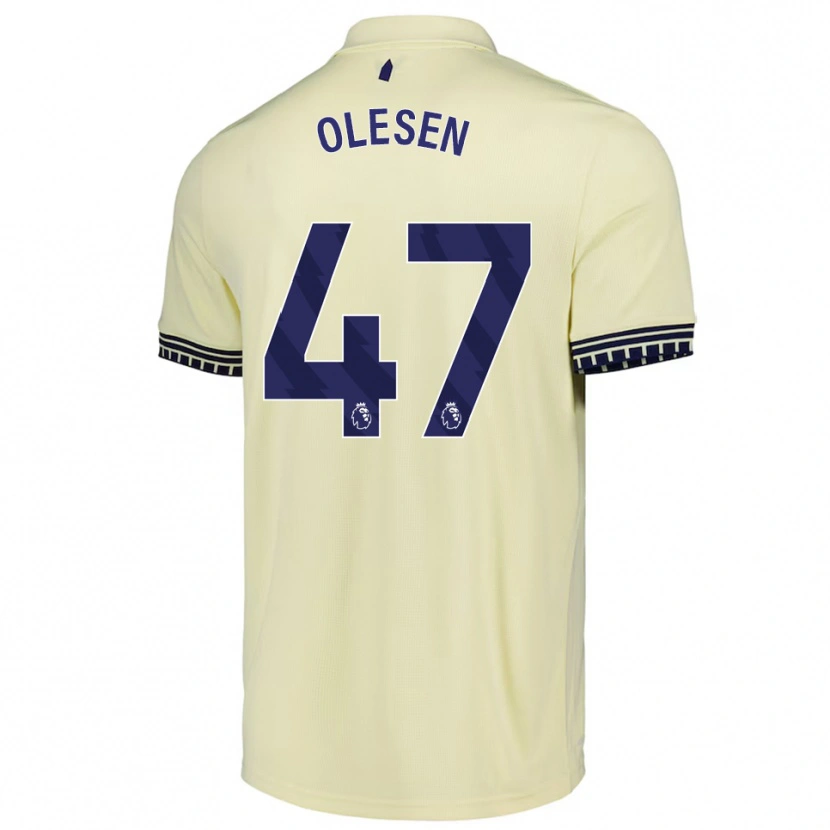 Danxen Hombre Camiseta Karoline Olesen #47 Blanco Roto Negro 2ª Equipación 2025/26 La Camisa México