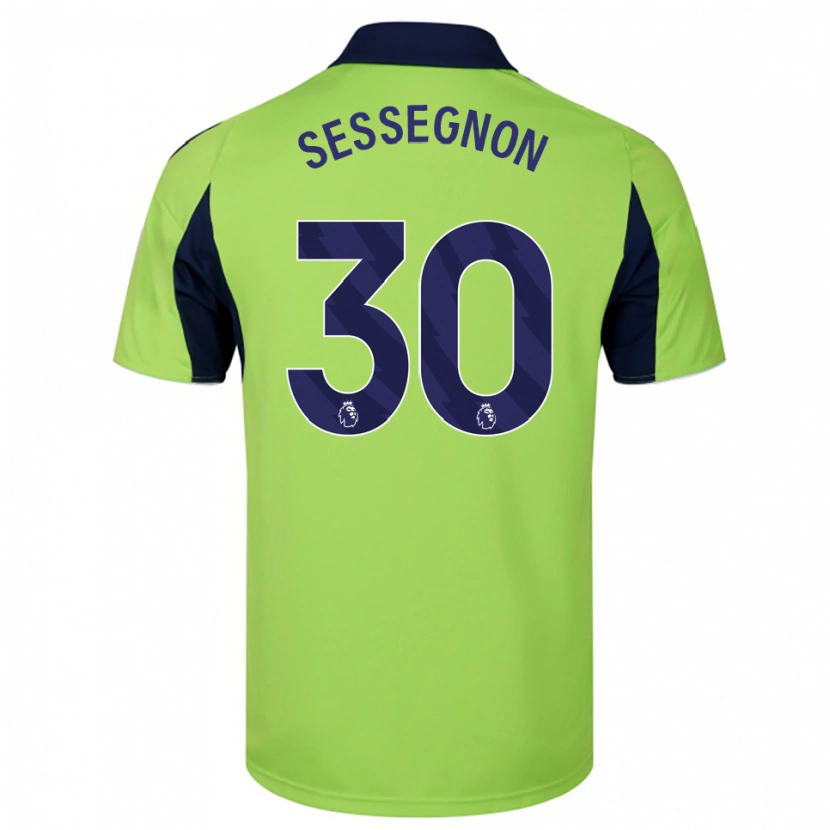 Danxen Hombre Camiseta Ryan Sessegnon #30 Verde Marino Blanco 2ª Equipación 2025/26 La Camisa México