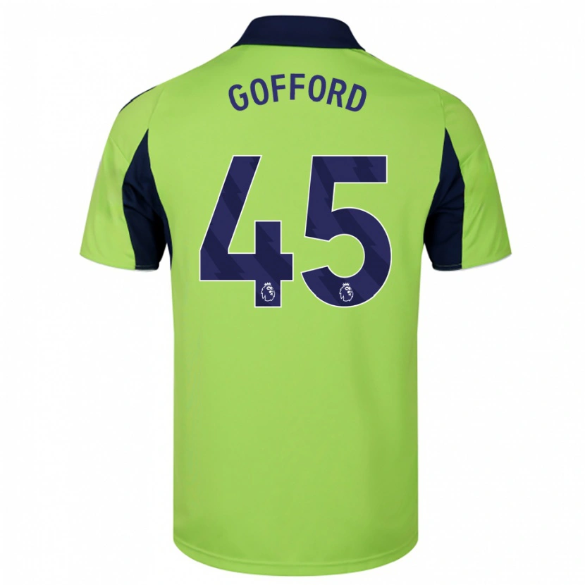 Danxen Hombre Camiseta Oliver Gofford #45 Verde Marino Blanco 2ª Equipación 2025/26 La Camisa México