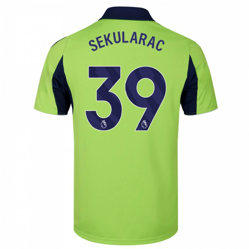 Danxen Hombre Camiseta Kristian Sekularac #39 Verde Marino Blanco 2ª Equipación 2025/26 La Camisa México