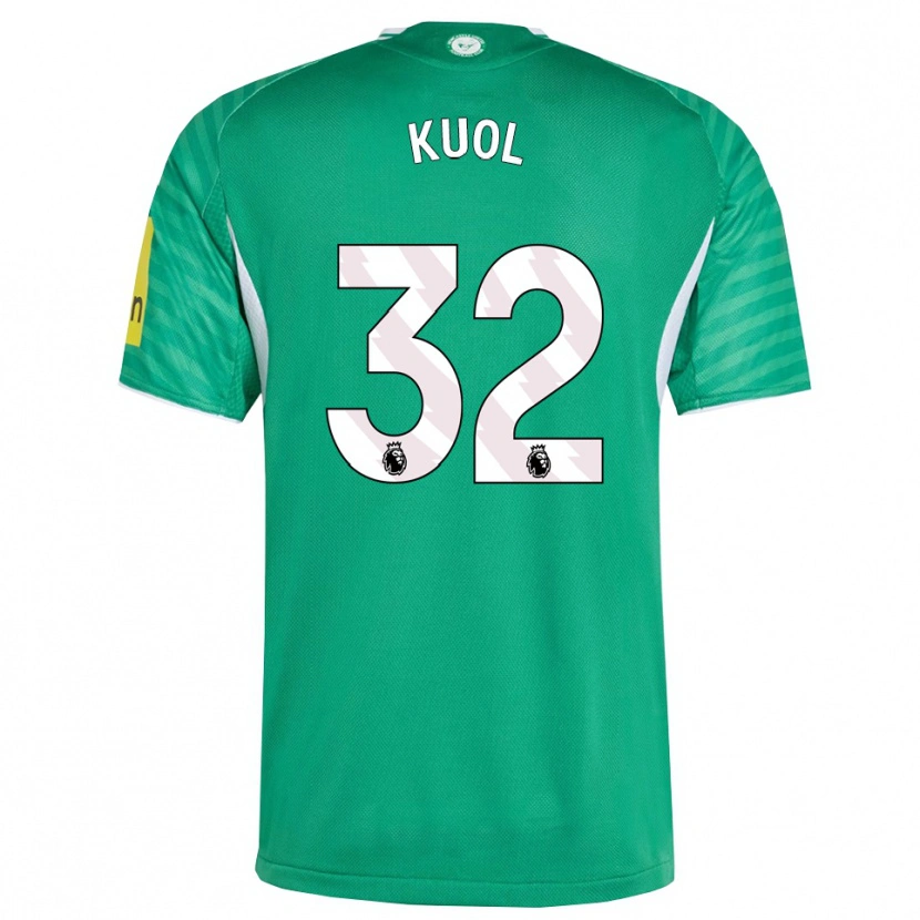Danxen Hombre Camiseta Garang Kuol #32 Verde Blanco 2ª Equipación 2025/26 La Camisa México