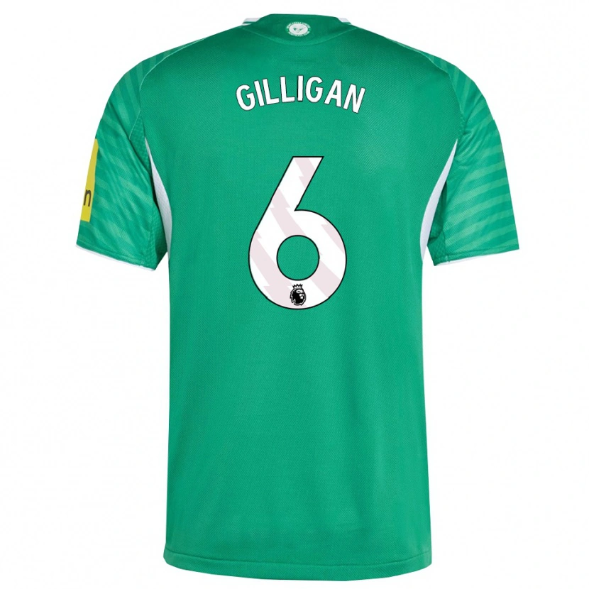 Danxen Hombre Camiseta Luke Gilligan #6 Verde Blanco 2ª Equipación 2025/26 La Camisa México