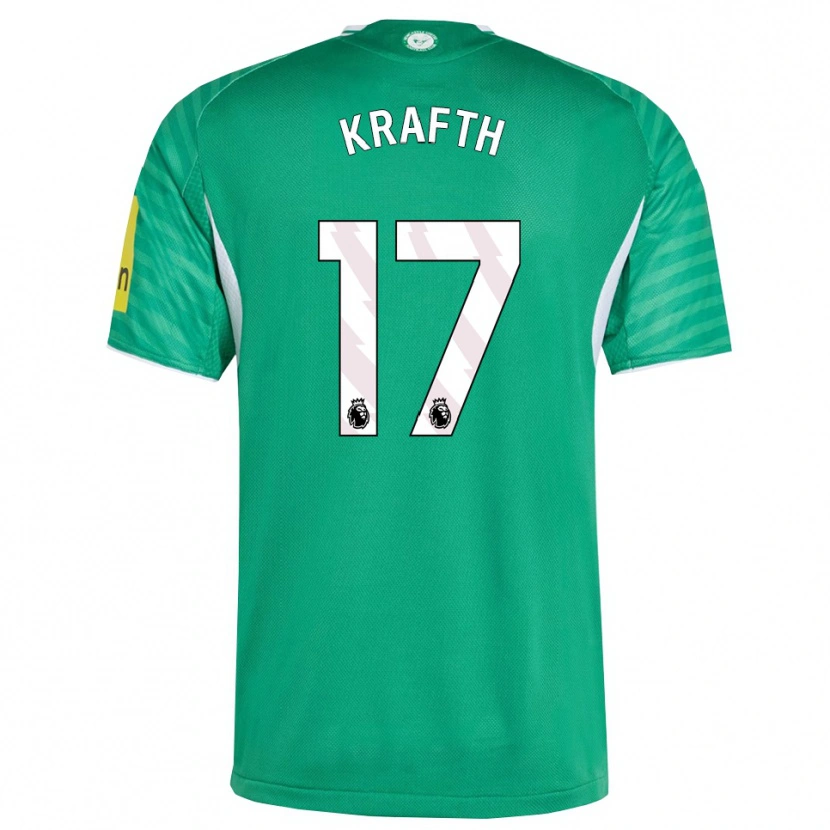 Danxen Hombre Camiseta Emil Krafth #17 Verde Blanco 2ª Equipación 2025/26 La Camisa México