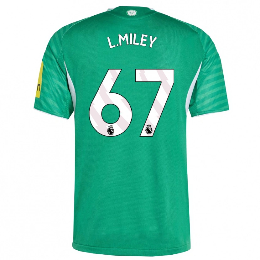 Danxen Hombre Camiseta Lewis Miley #67 Verde Blanco 2ª Equipación 2025/26 La Camisa México