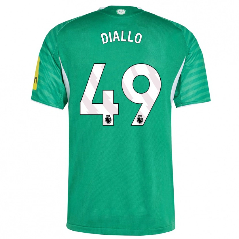 Danxen Hombre Camiseta Amadou Diallo #49 Verde Blanco 2ª Equipación 2025/26 La Camisa México