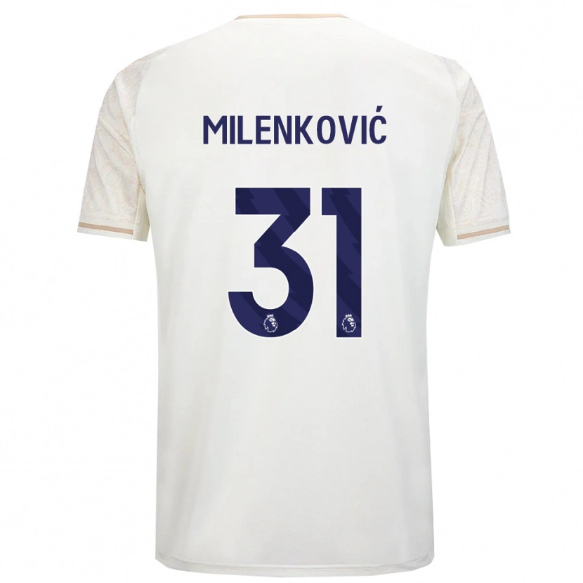 Danxen Hombre Camiseta Nikola Milenković #31 Blanco Roto Negro 2ª Equipación 2025/26 La Camisa México
