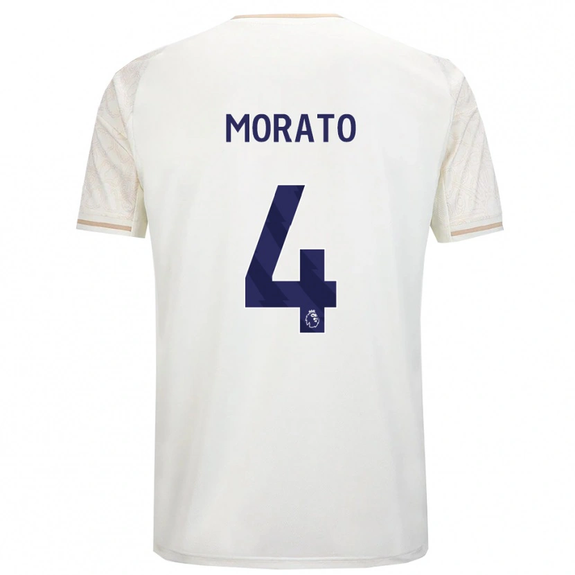 Danxen Hombre Camiseta Morato #4 Blanco Roto Negro 2ª Equipación 2025/26 La Camisa México