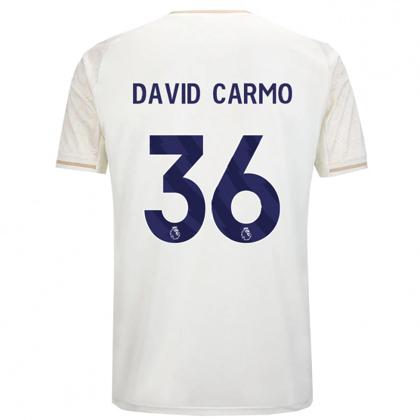 Danxen Hombre Camiseta David Carmo #36 Blanco Roto Negro 2ª Equipación 2025/26 La Camisa México