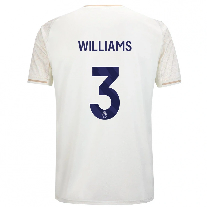Danxen Hombre Camiseta Neco Williams #3 Blanco Roto Negro 2ª Equipación 2025/26 La Camisa México