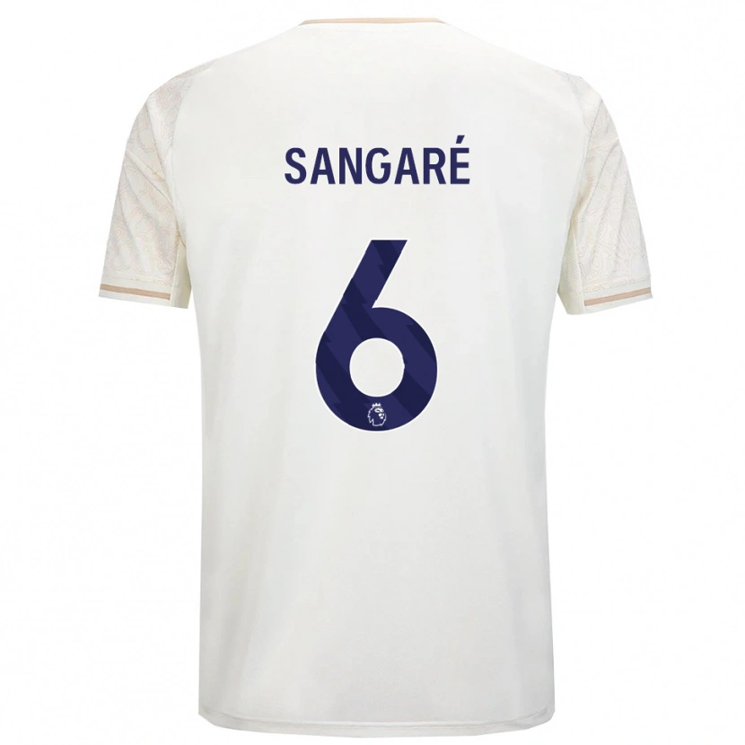 Danxen Hombre Camiseta Ibrahim Sangaré #6 Blanco Roto Negro 2ª Equipación 2025/26 La Camisa México