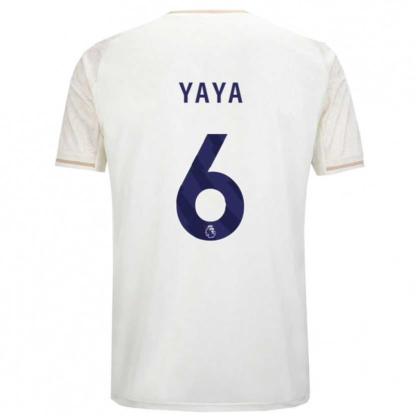 Danxen Hombre Camiseta Cherif Yaya #6 Blanco Roto Negro 2ª Equipación 2025/26 La Camisa México