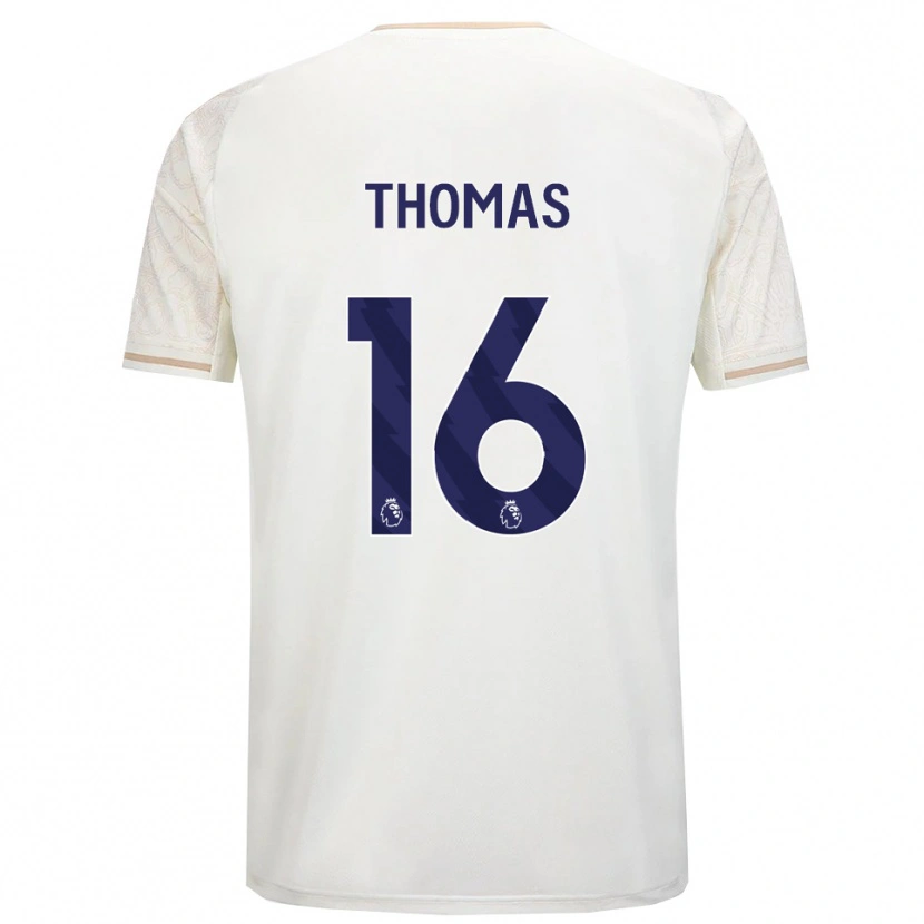 Danxen Hombre Camiseta Tyrese Thomas #16 Blanco Roto Negro 2ª Equipación 2025/26 La Camisa México