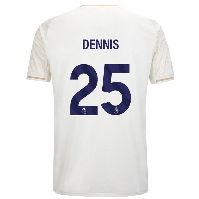 Danxen Hombre Camiseta Emmanuel Dennis #25 Blanco Roto Negro 2ª Equipación 2025/26 La Camisa México
