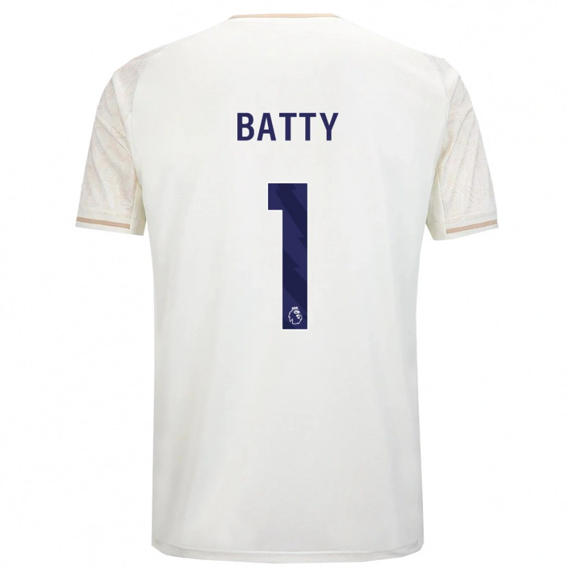 Danxen Hombre Camiseta Emily Batty #1 Blanco Roto Negro 2ª Equipación 2025/26 La Camisa México