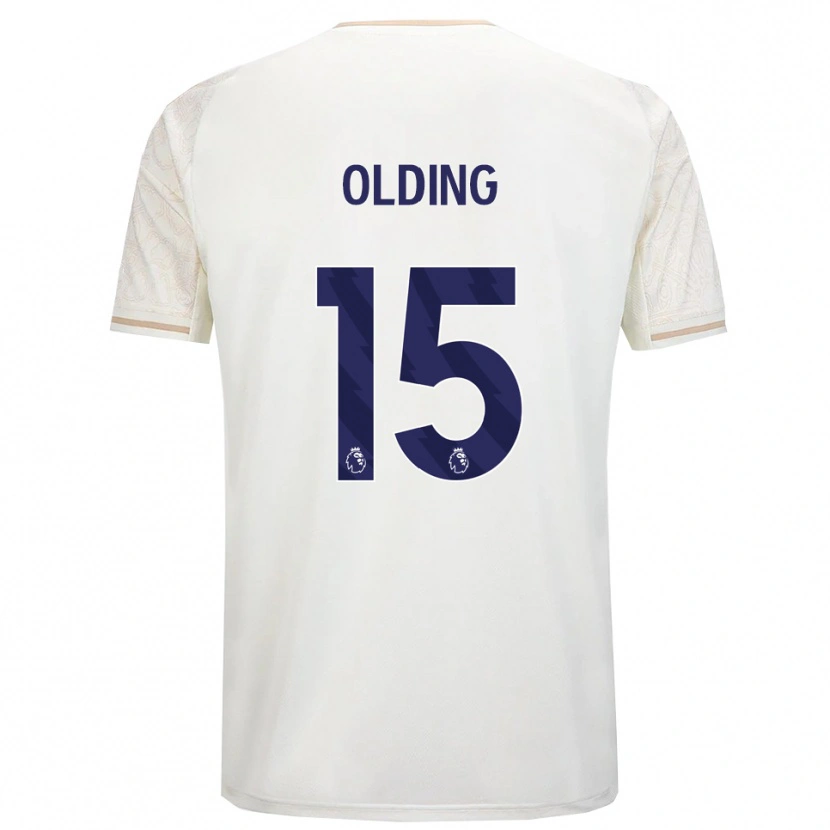 Danxen Hombre Camiseta Hollie Olding #15 Blanco Roto Negro 2ª Equipación 2025/26 La Camisa México