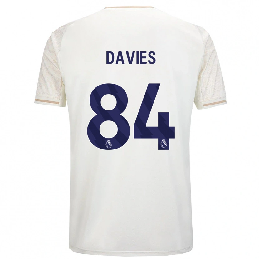 Danxen Hombre Camiseta Isaac Davies #84 Blanco Roto Negro 2ª Equipación 2025/26 La Camisa México