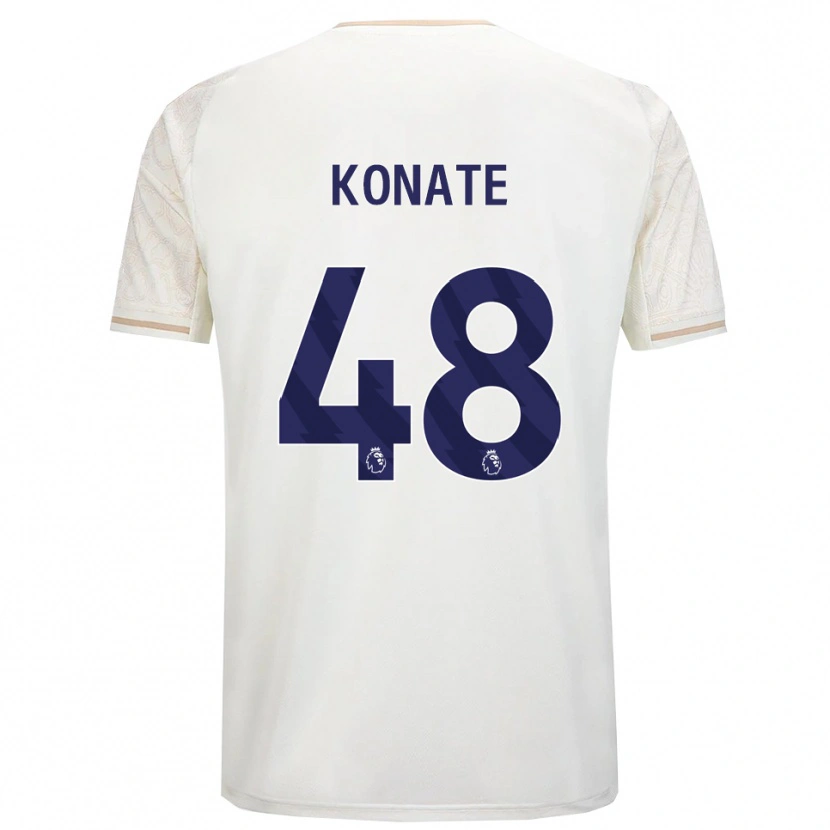 Danxen Hombre Camiseta Ateef Konaté #48 Blanco Roto Negro 2ª Equipación 2025/26 La Camisa México
