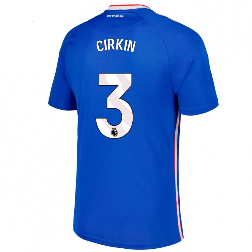 Danxen Hombre Camiseta Dennis Cirkin #3 Azul Blanco 2ª Equipación 2025/26 La Camisa México