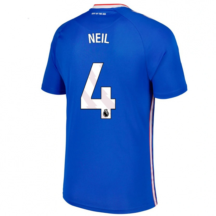 Danxen Hombre Camiseta Dan Neil #4 Azul Blanco 2ª Equipación 2025/26 La Camisa México