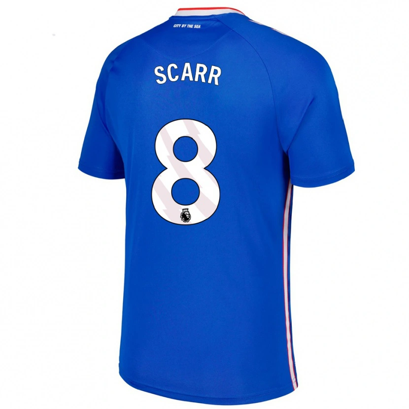 Danxen Hombre Camiseta Emily Scarr #8 Azul Blanco 2ª Equipación 2025/26 La Camisa México