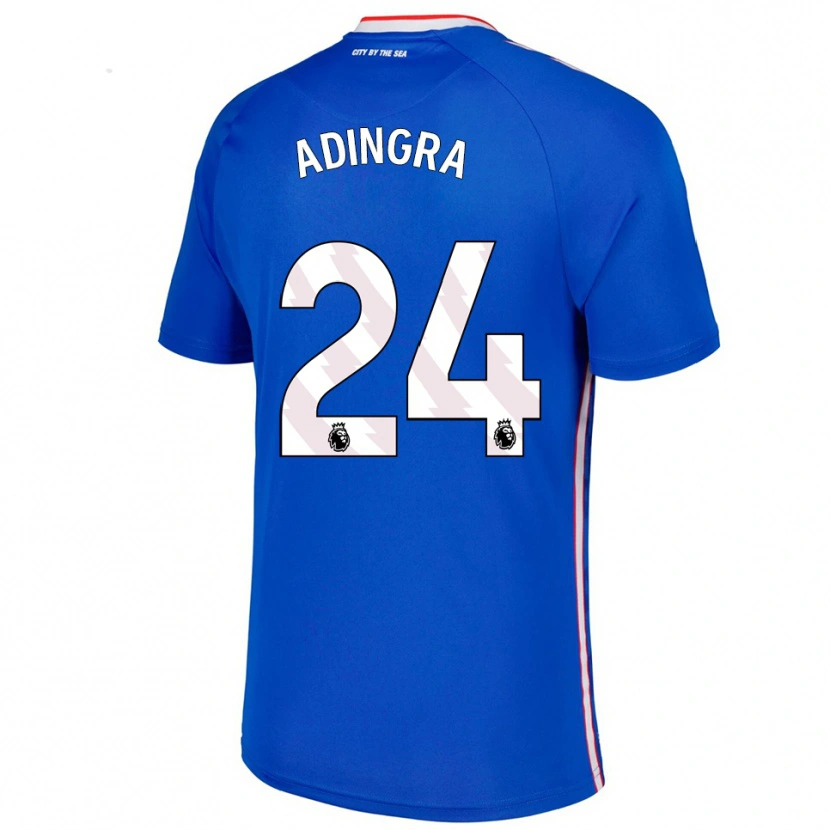 Danxen Hombre Camiseta Simon Adingra #24 Azul Blanco 2ª Equipación 2025/26 La Camisa México