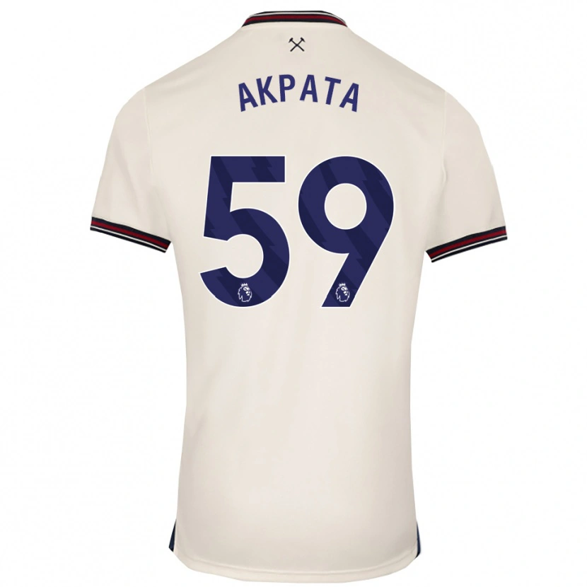 Danxen Hombre Camiseta Tyron Akpata #59 Blanco Roto 2ª Equipación 2025/26 La Camisa México