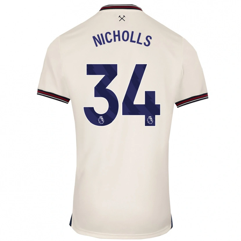 Danxen Hombre Camiseta Macey Nicholls #34 Blanco Roto 2ª Equipación 2025/26 La Camisa México