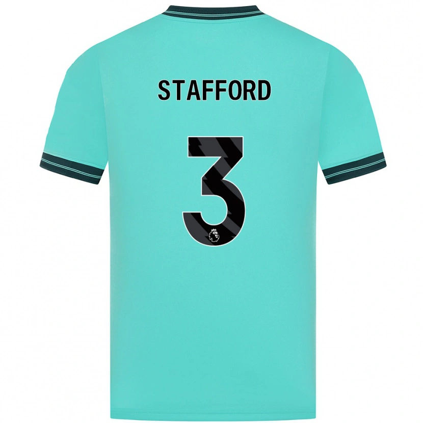 Danxen Hombre Camiseta Ollie Stafford #3 Celeste Verde 2ª Equipación 2025/26 La Camisa México
