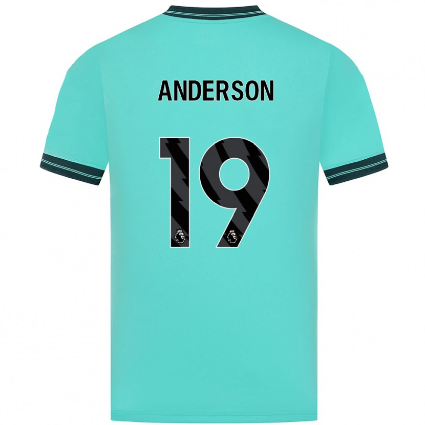 Danxen Hombre Camiseta Becky Anderson #19 Celeste Verde 2ª Equipación 2025/26 La Camisa México