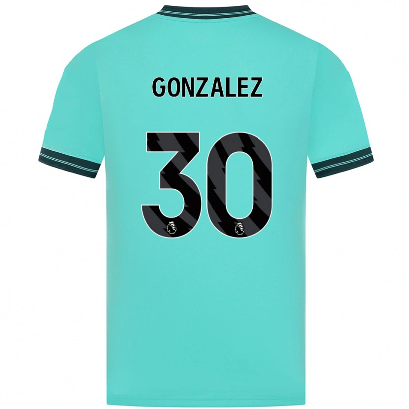 Danxen Hombre Camiseta Enso González #30 Celeste Verde 2ª Equipación 2025/26 La Camisa México