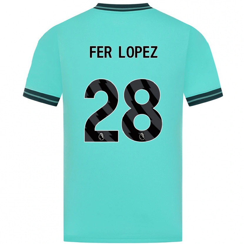 Danxen Hombre Camiseta Fer López #28 Celeste Verde 2ª Equipación 2025/26 La Camisa México