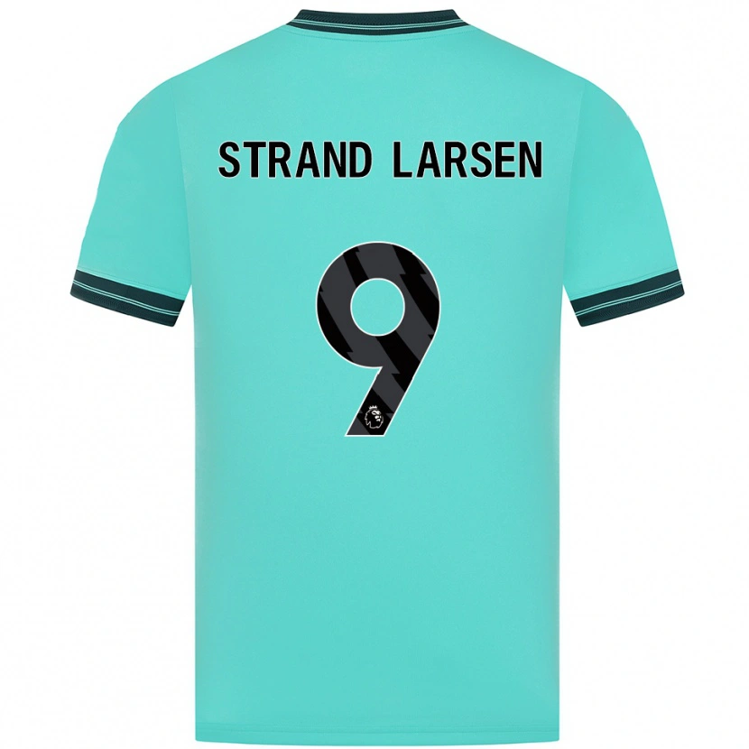 Danxen Hombre Camiseta Jørgen Strand Larsen #9 Celeste Verde 2ª Equipación 2025/26 La Camisa México