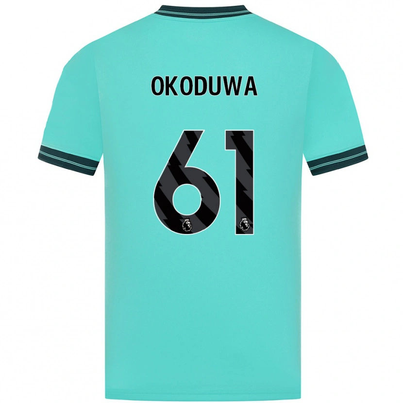 Danxen Hombre Camiseta Wesley Okoduwa #61 Celeste Verde 2ª Equipación 2025/26 La Camisa México